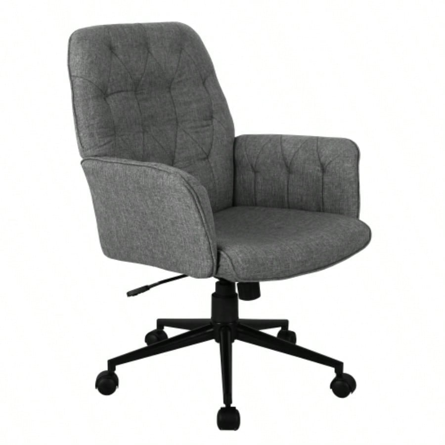 Techni Mobili Modern Upholstered Tufted Office Chair with Arms,