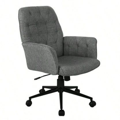 Techni Mobili Modern Upholstered Tufted Office Chair with Arms,