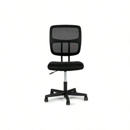 Elegant Design 1pc Office Chair Black Mesh Desk Chairs wheels Breathable Material Seats