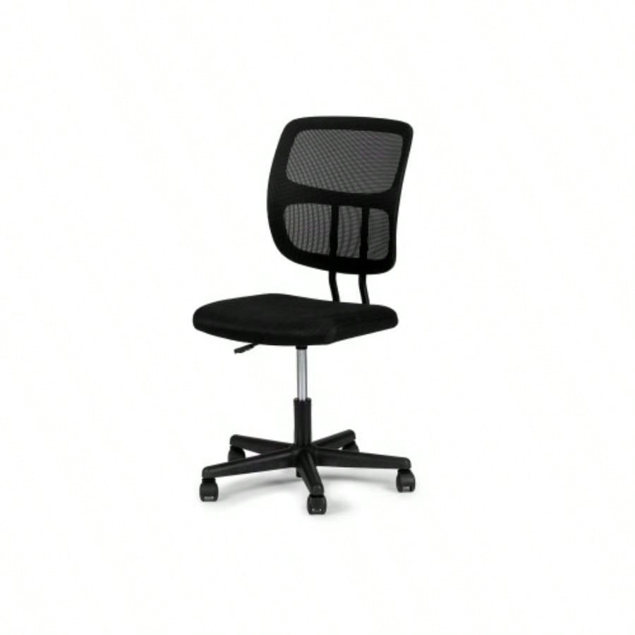 Elegant Design 1pc Office Chair Black Mesh Desk Chairs wheels Breathable Material Seats