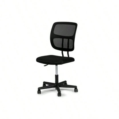 Elegant Design 1pc Office Chair Black Mesh Desk Chairs wheels Breathable Material Seats