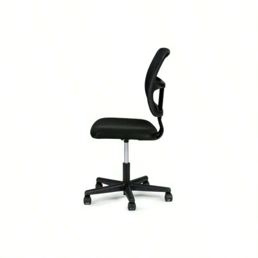 Elegant Design 1pc Office Chair Black Mesh Desk Chairs wheels Breathable Material Seats