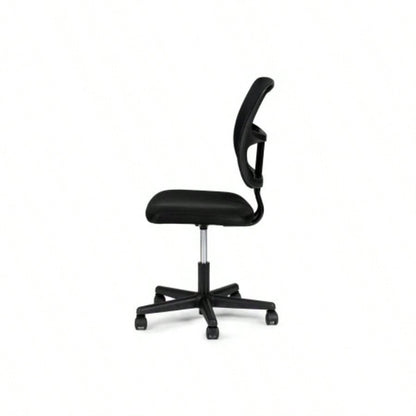 Elegant Design 1pc Office Chair Black Mesh Desk Chairs wheels Breathable Material Seats