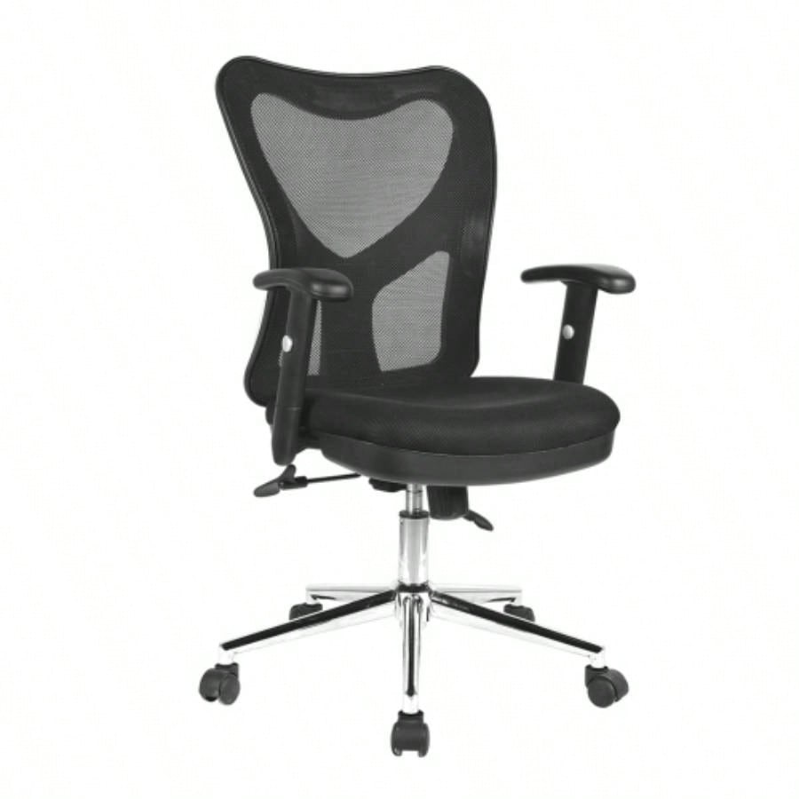 Techni Mobili High Back Mesh Office Chair With Base, Black