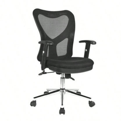 Techni Mobili High Back Mesh Office Chair With Base, Black