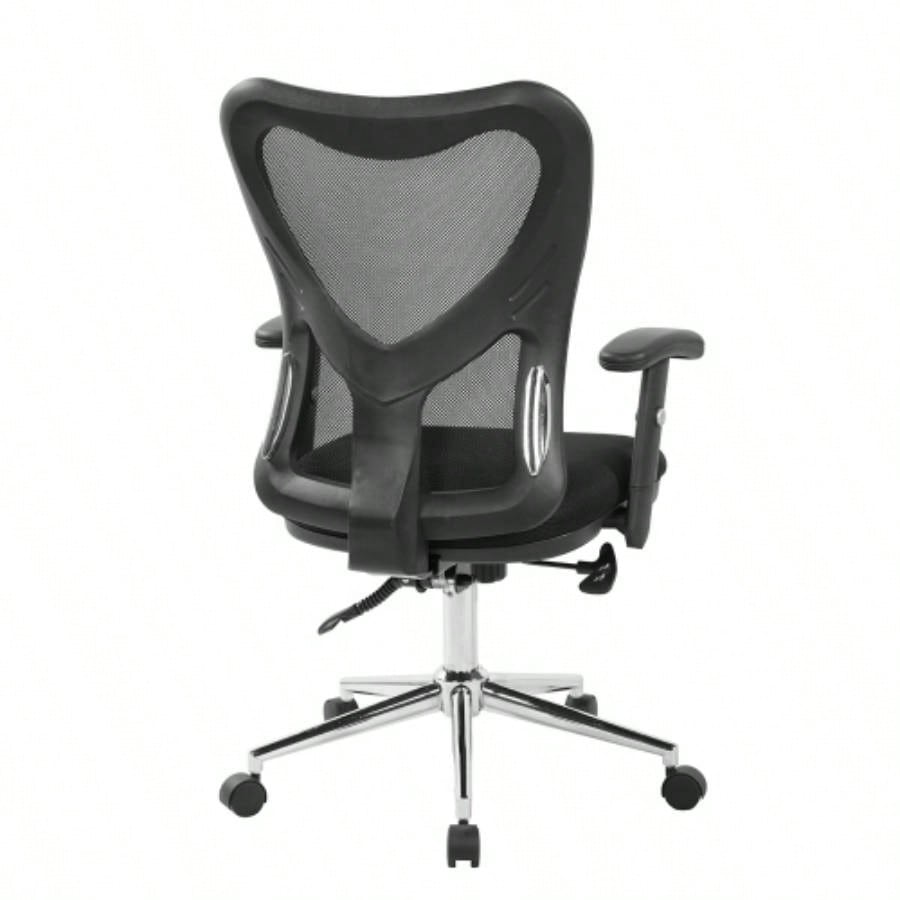 Techni Mobili High Back Mesh Office Chair With Base, Black