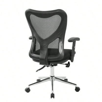 Techni Mobili High Back Mesh Office Chair With Base, Black