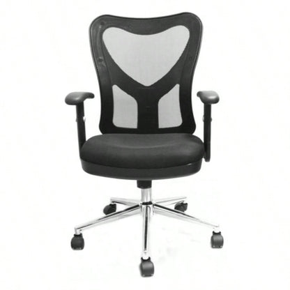 Techni Mobili High Back Mesh Office Chair With Base, Black