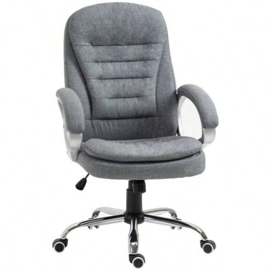 High Back Home Office Chair Executive Computer Chair with Adjustable Height, Upholstered Thick Padding Headrest and Armrest -
