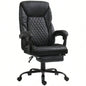 HOMCOM Executive Office Chair with Foot Rest, Big and Tall Ergonomic Desk Chair, Reclining Swivel Chair with High Back and Adjustable Height, Black