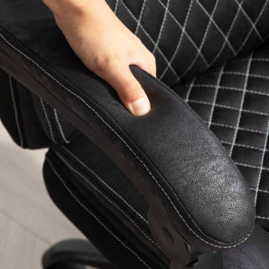 HOMCOM Executive Office Chair with Foot Rest, Big and Tall Ergonomic Desk Chair, Reclining Swivel Chair with High Back and Adjustable Height, Black