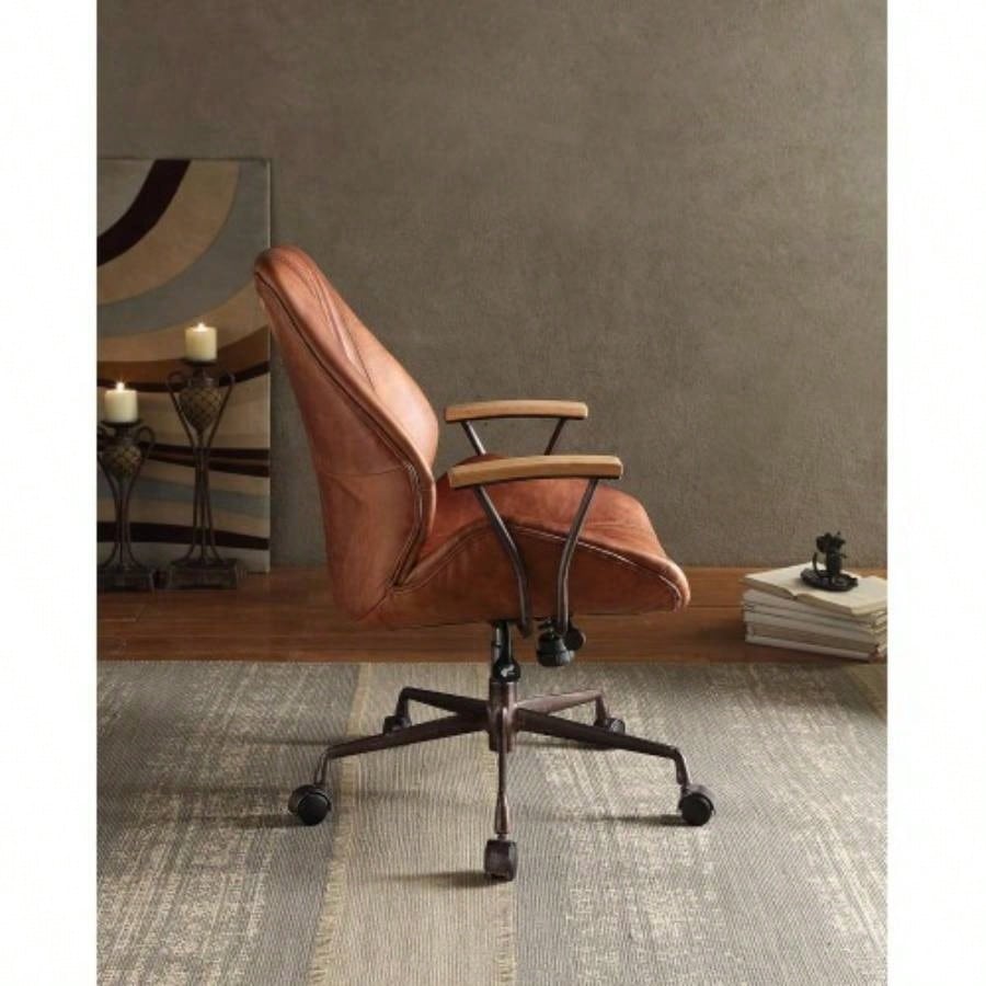 Brancaster Cocoa Aluminum Top Grain Leather Office Chair