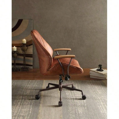 Brancaster Cocoa Aluminum Top Grain Leather Office Chair