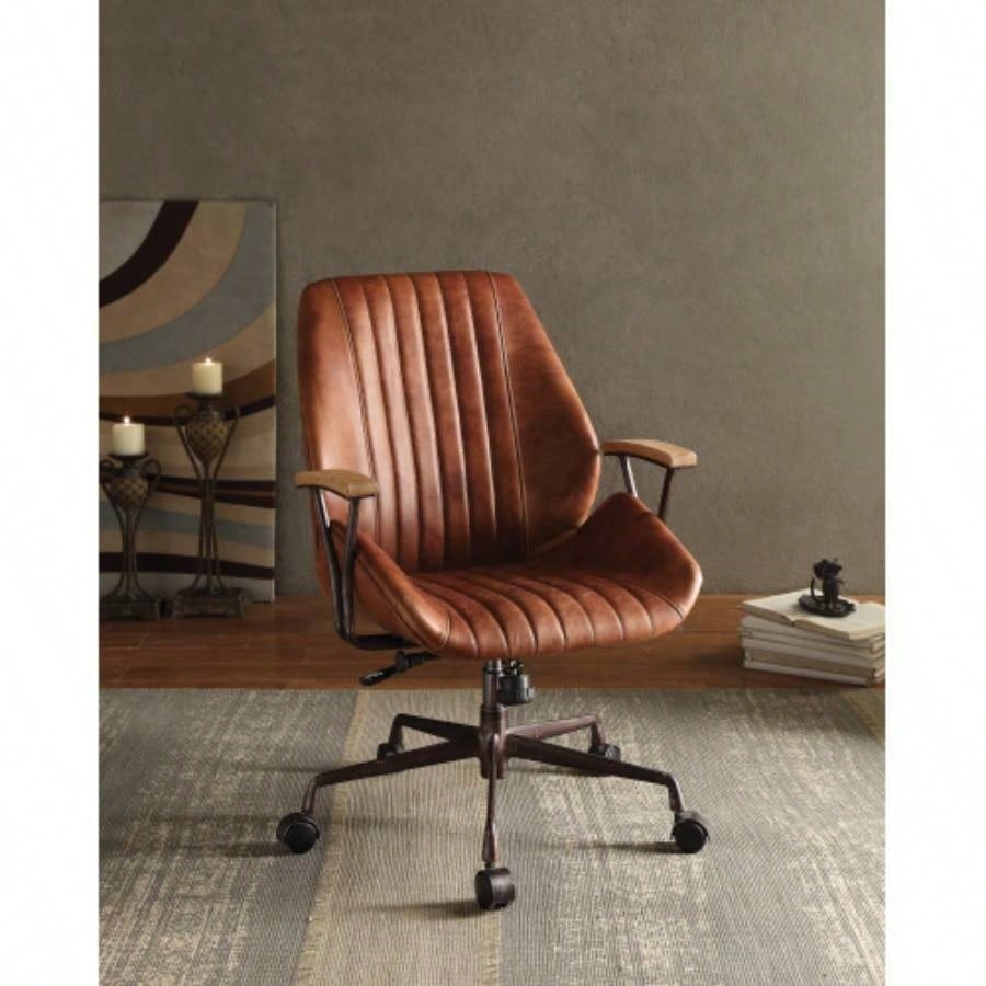 Brancaster Cocoa Aluminum Top Grain Leather Office Chair