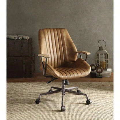 Brancaster Cocoa Aluminum Top Grain Leather Office Chair