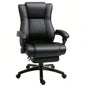 Vinsetto Executive High Back Office Chair Executive Computer Desk Chair with PU Leather, Adjustable Height and Retractable Footrest, Black