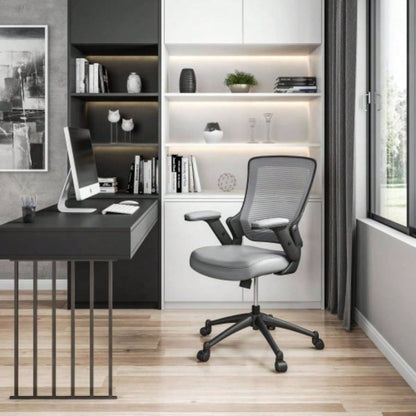 Techni Mobili Mid - Back Mesh Task Office Chair with Height Adjustable Arms,