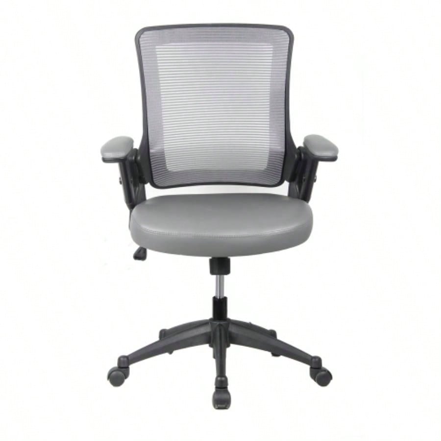 Techni Mobili Mid - Back Mesh Task Office Chair with Height Adjustable Arms,