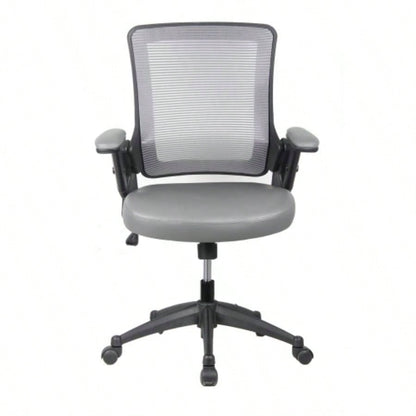 Techni Mobili Mid - Back Mesh Task Office Chair with Height Adjustable Arms,