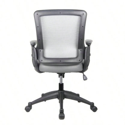 Techni Mobili Mid - Back Mesh Task Office Chair with Height Adjustable Arms,