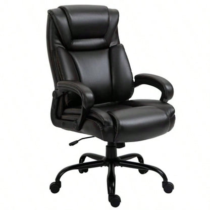Vinsetto Big and Tall 400lbs Executive Office Chair with Wide, Computer Desk Chair with High Back PU Leather Ergonomic Upholstery, Adjustable Height and Swivel Wheels, Brown