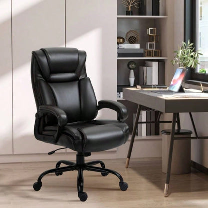 Vinsetto Big and Tall 400lbs Executive Office Chair with Wide, Computer Desk Chair with High Back PU Leather Ergonomic Upholstery, Adjustable Height and Swivel Wheels, Brown
