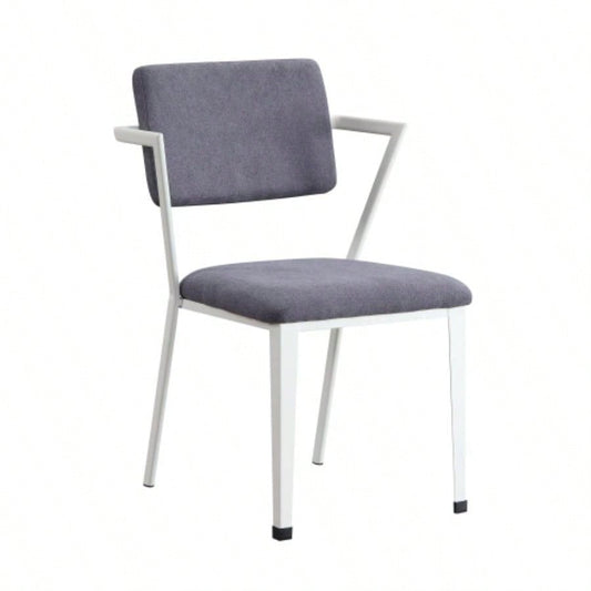 Cargo Gray Fabric White Office Chair