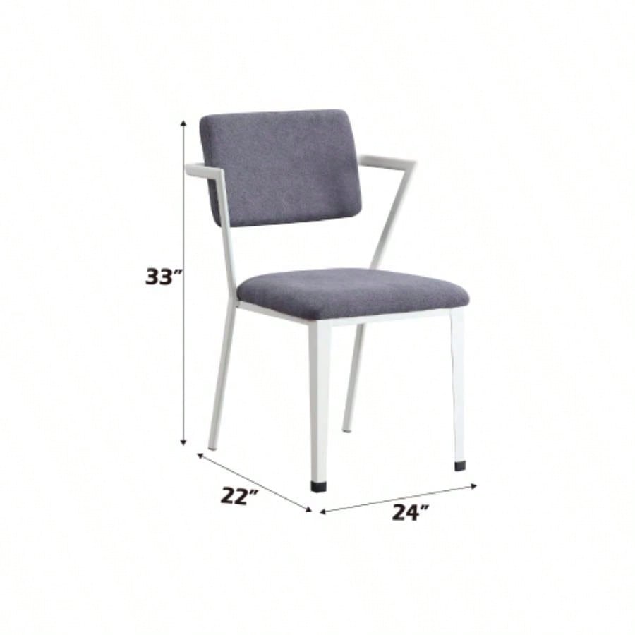 Cargo Gray Fabric White Office Chair
