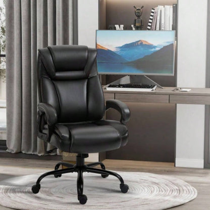 Vinsetto Big and Tall 400lbs Executive Office Chair with Wide, Computer Desk Chair with High Back PU Leather Ergonomic Upholstery, Adjustable Height and Swivel Wheels, Brown