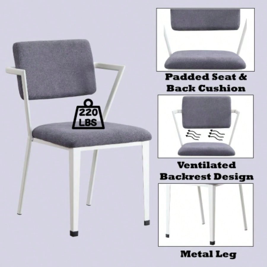 Cargo Gray Fabric White Office Chair