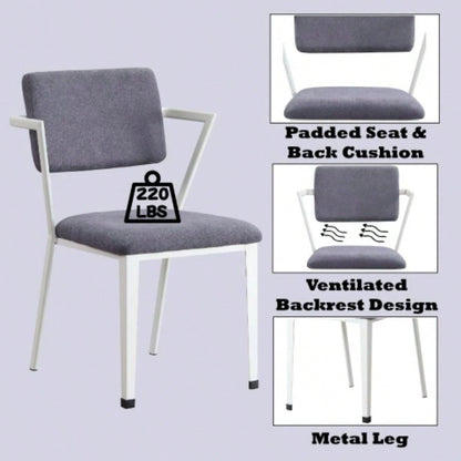 Cargo Gray Fabric White Office Chair