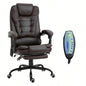 Vinsetto - Point Vibrating Massage Office Chair, High Back Executive Recliner with Lumbar Support, Footrest, Reclining Back, Adjustable Height, Brown