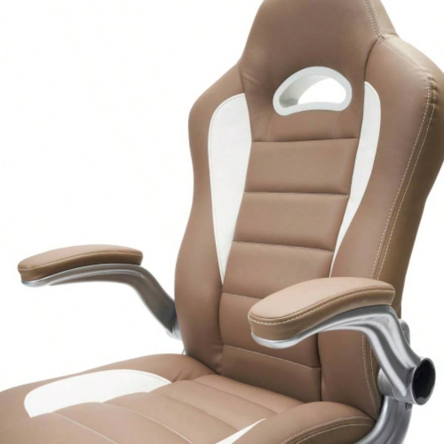 Techni Mobili High Back Executive Sport Race Office Chair with Flip - Up Arms,