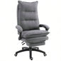Vinsetto 360 Swivel Executive Home Office Chair Adjustable Height Linen Style Fabric Recliner with Retractable Footrest and Double Padding,