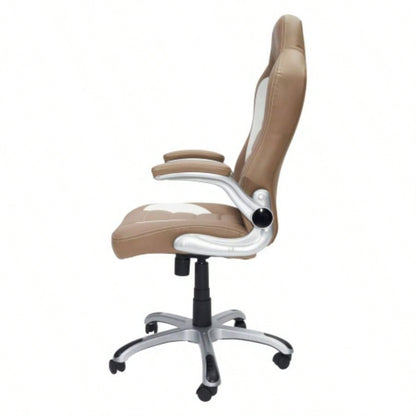 Techni Mobili High Back Executive Sport Race Office Chair with Flip - Up Arms,