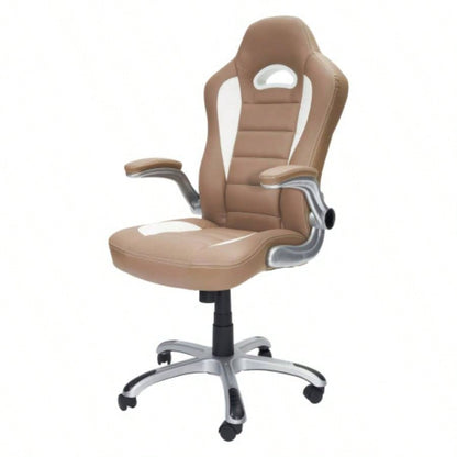 Techni Mobili High Back Executive Sport Race Office Chair with Flip - Up Arms,