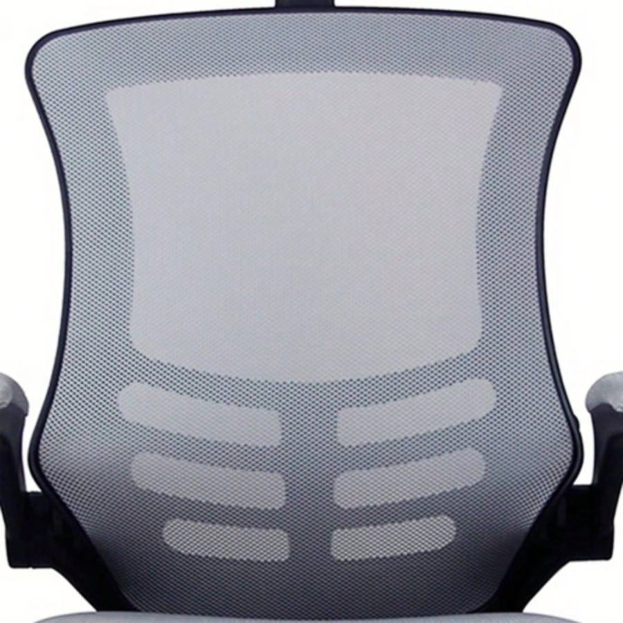 Techni Mobili Modern High - Back Mesh Executive Office Chair with Headrest and Flip - Up Arms, Silver