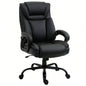 Big and Tall 400lbs Executive Office Chair with Wide, Computer Desk Chair with High Back PU Leather Ergonomic Upholstery, Adjustable Height and Swivel Wheels, Black