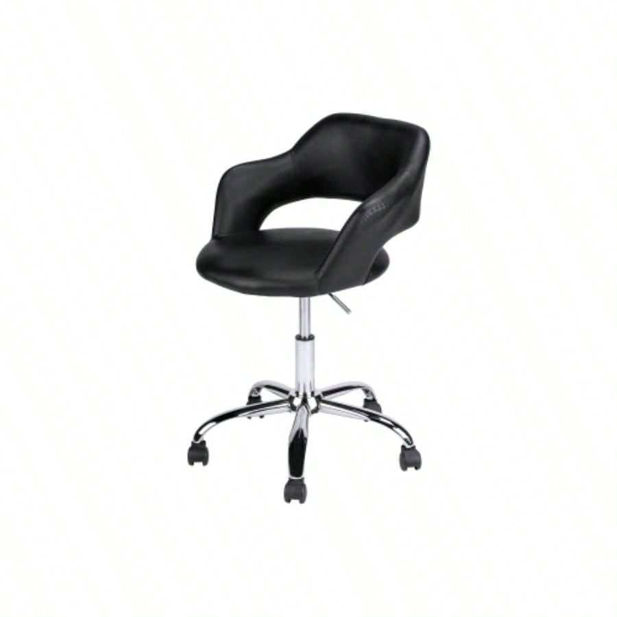 Office Chair, Adjustable Height, Swivel, Ergonomic, Armrests, Computer Desk, Work, Black Leather Look, Metal, Contemporary, Modern