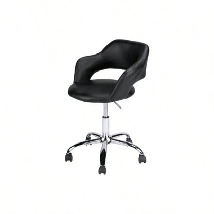 Office Chair, Adjustable Height, Swivel, Ergonomic, Armrests, Computer Desk, Work, Black Leather Look, Metal, Contemporary, Modern