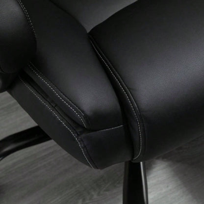 Big and Tall 400lbs Executive Office Chair with Wide, Computer Desk Chair with High Back PU Leather Ergonomic Upholstery, Adjustable Height and Swivel Wheels, Black