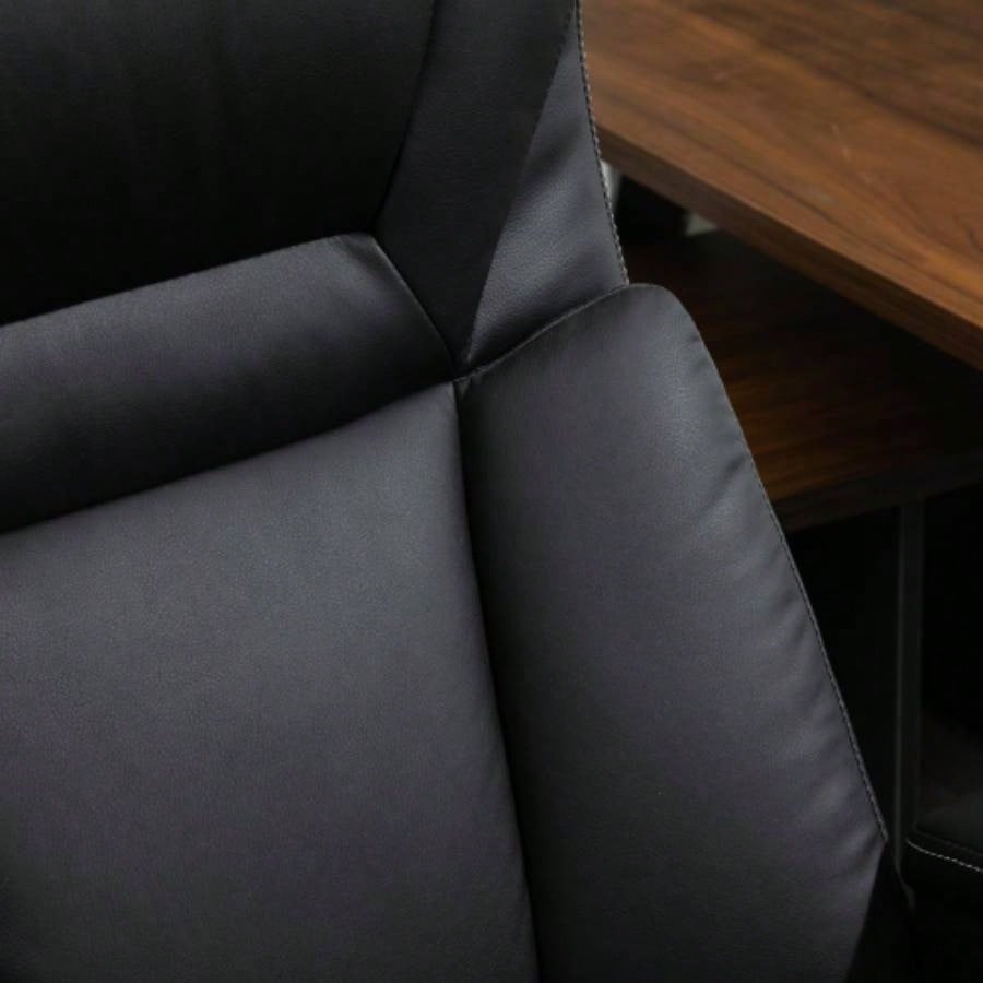 Big and Tall 400lbs Executive Office Chair with Wide, Computer Desk Chair with High Back PU Leather Ergonomic Upholstery, Adjustable Height and Swivel Wheels, Black