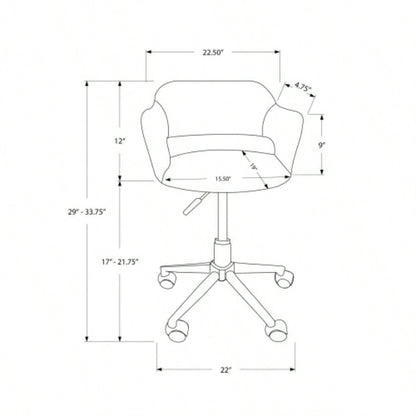 Office Chair, Adjustable Height, Swivel, Ergonomic, Armrests, Computer Desk, Work, Black Leather Look, Metal, Contemporary, Modern