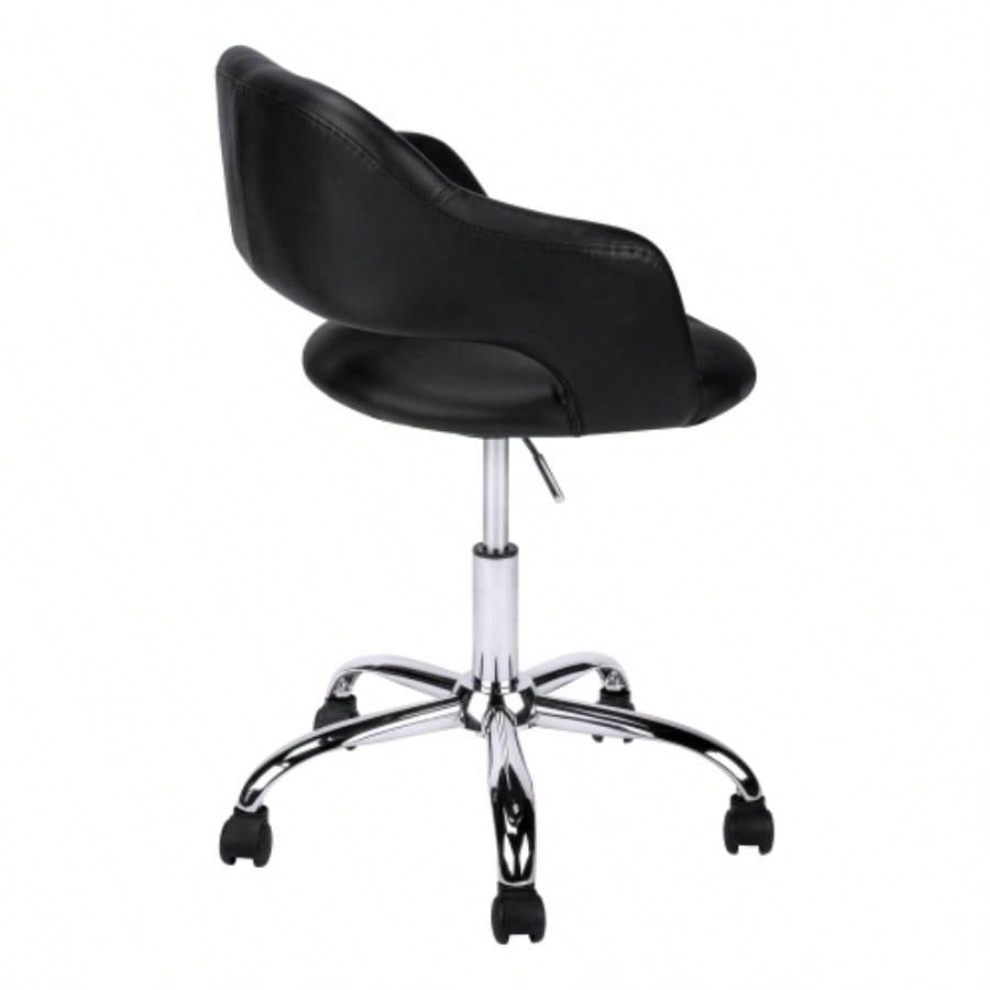 Office Chair, Adjustable Height, Swivel, Ergonomic, Armrests, Computer Desk, Work, Black Leather Look, Metal, Contemporary, Modern