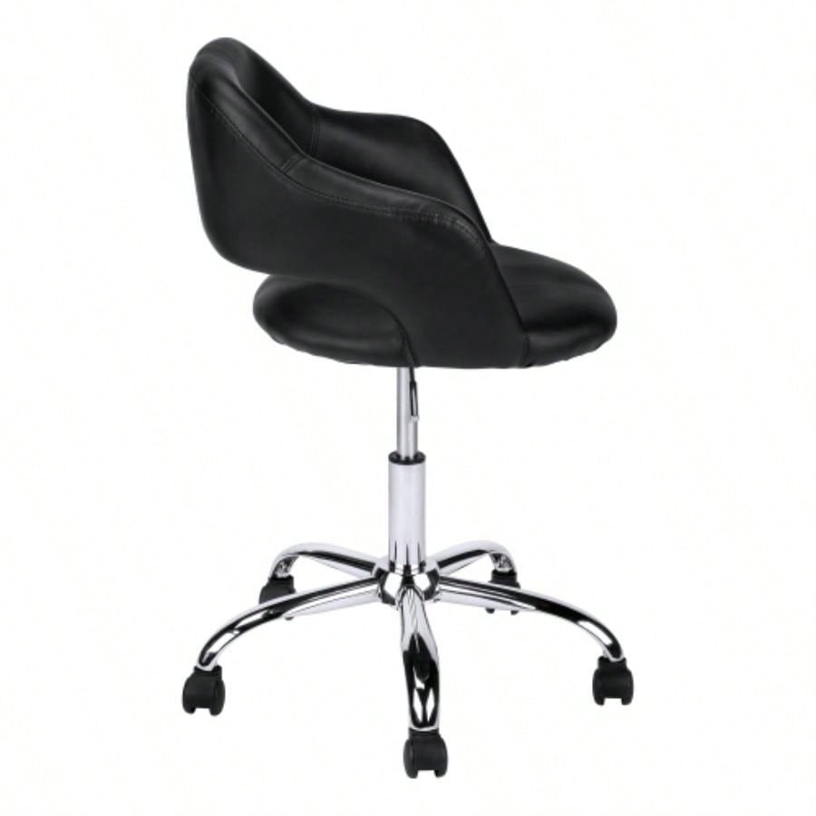 Office Chair, Adjustable Height, Swivel, Ergonomic, Armrests, Computer Desk, Work, Black Leather Look, Metal, Contemporary, Modern