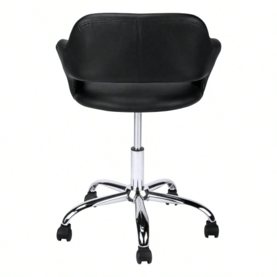 Office Chair, Adjustable Height, Swivel, Ergonomic, Armrests, Computer Desk, Work, Black Leather Look, Metal, Contemporary, Modern