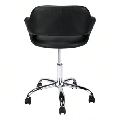 Office Chair, Adjustable Height, Swivel, Ergonomic, Armrests, Computer Desk, Work, Black Leather Look, Metal, Contemporary, Modern