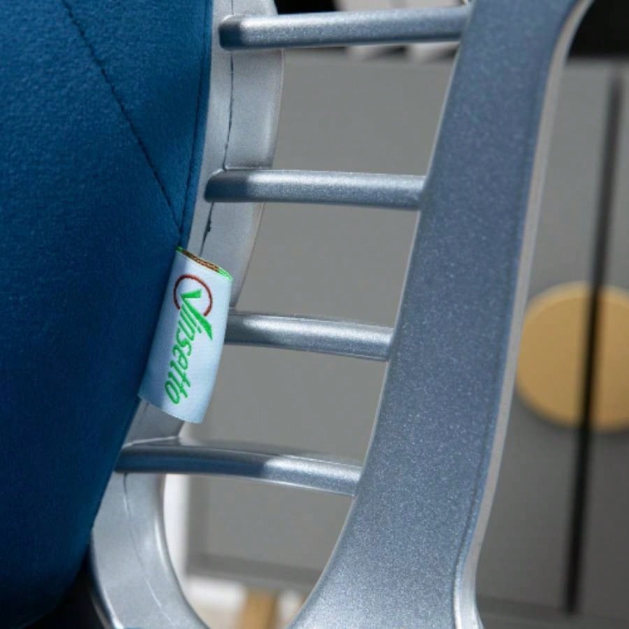 Vinsetto Home Office Chair, Velvet Computer Chair, Button Tufted Desk Chair with Swivel Wheels, Adjustable Height, and Tilt Function, Blue