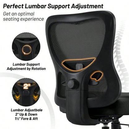 Big Office Chair, Large Ergonomic Executive Chair Heavy Duty People, Computer Desk Task Chair with Wheels, Thick Cushion Chair Home Sturdy, Black