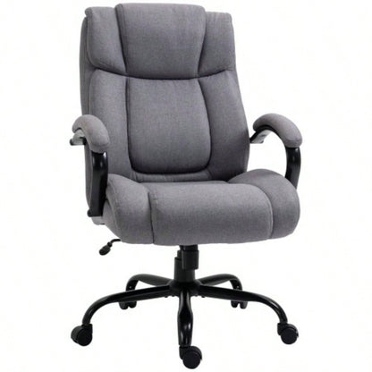 High Back Big and Tall Executive Office Chair 484lbs with Wide, Computer Desk Chair with Linen Fabric, Adjustable Height, Swivel Wheels, Light